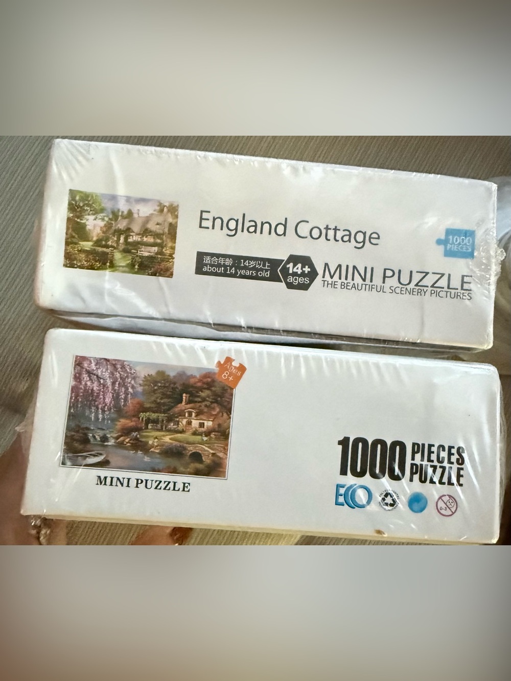 Set of 2 England Cottage 1000-Piece Mini Puzzles - Multi-Color - Picture 3 of 8